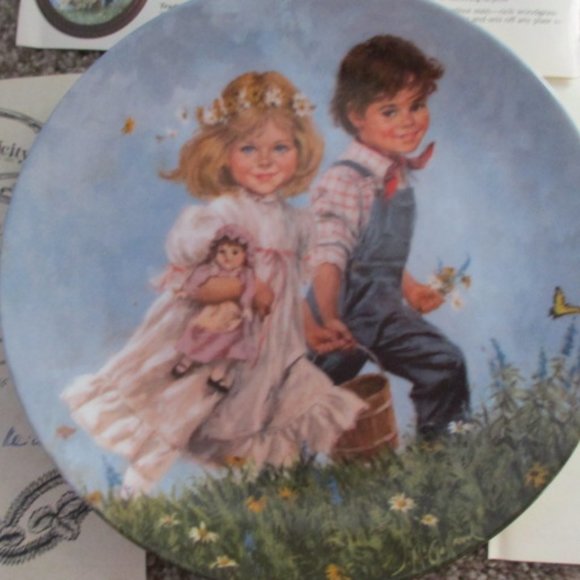 Jack And Jill Mother Goose 1986 Reco Collectible Plate John McClelland with Box - Picture 3 of 5